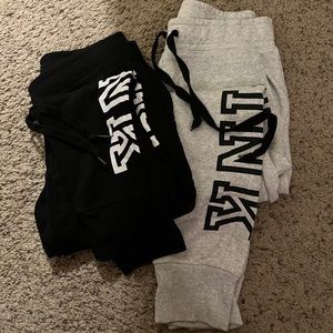 2 pair of VS pink jogger sweatpants